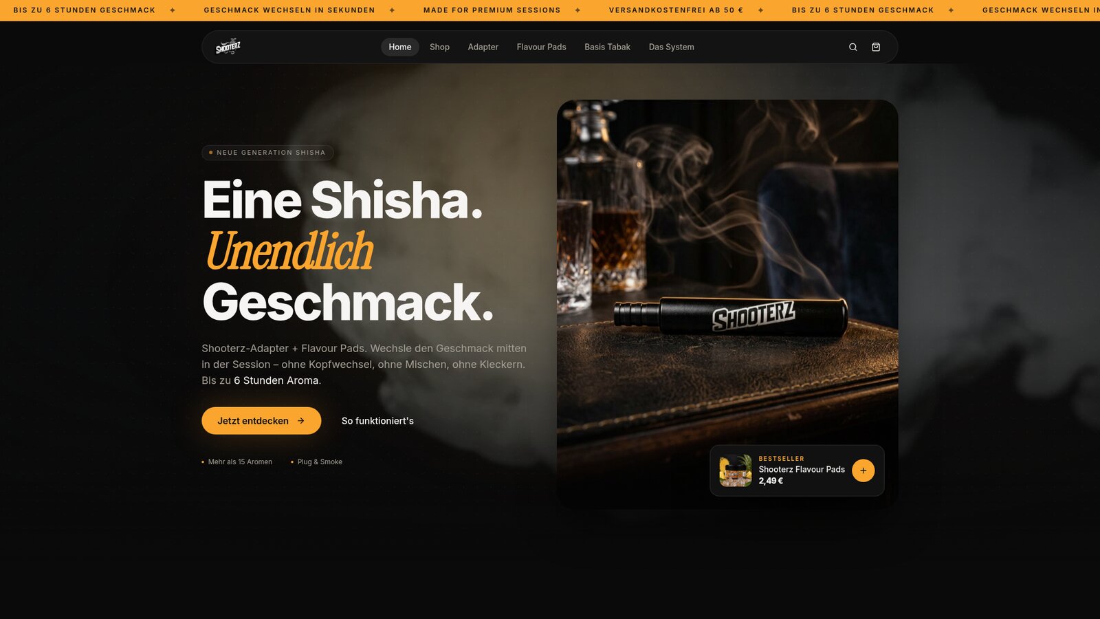Onlineshop — shooterz-smoke.de